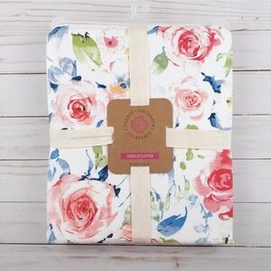 Fabric Tablecloth Spring Floral Flowers 60x102 Rose